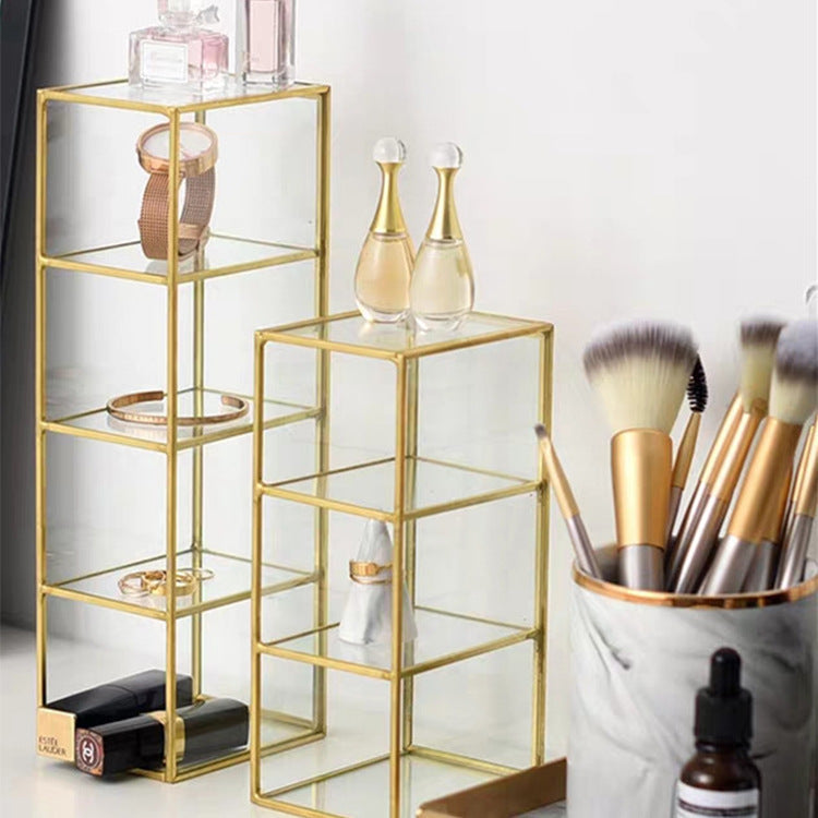 Glass makeup brush storage