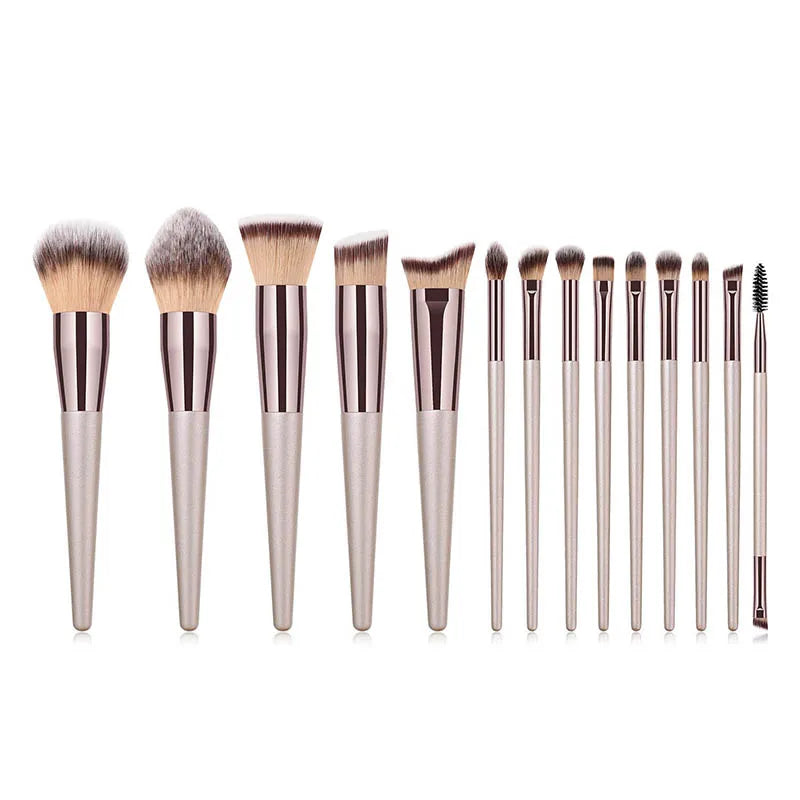 Hot Champagne Makeup Brushes Set