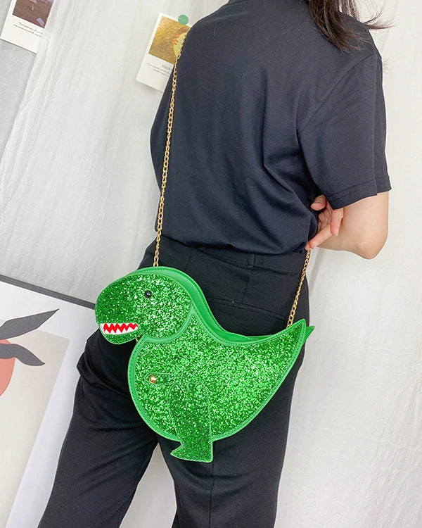 Glittery Dinosaur Shoulder Bag