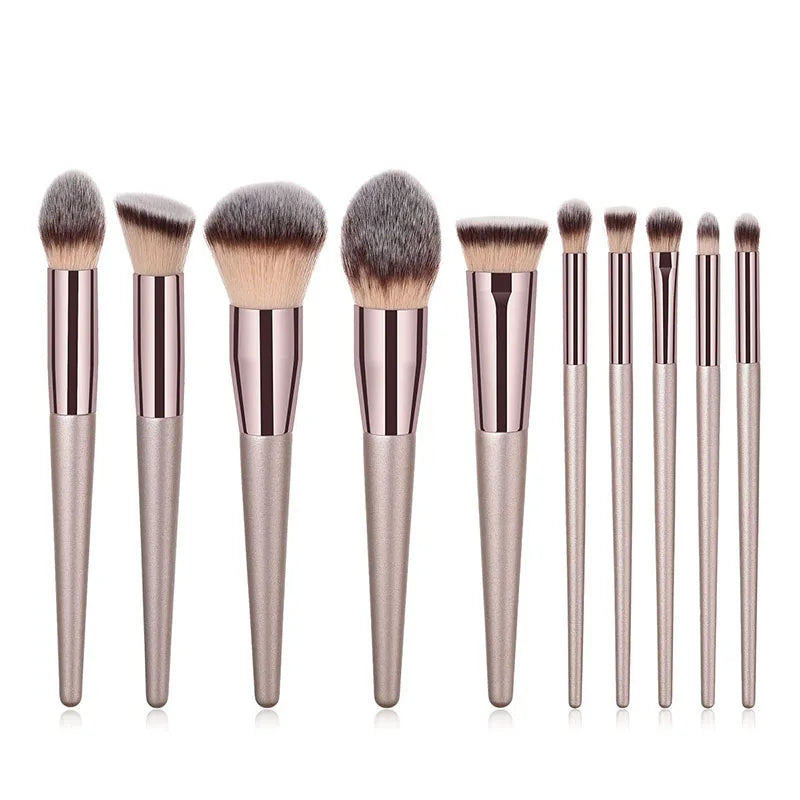 Hot Champagne Makeup Brushes Set