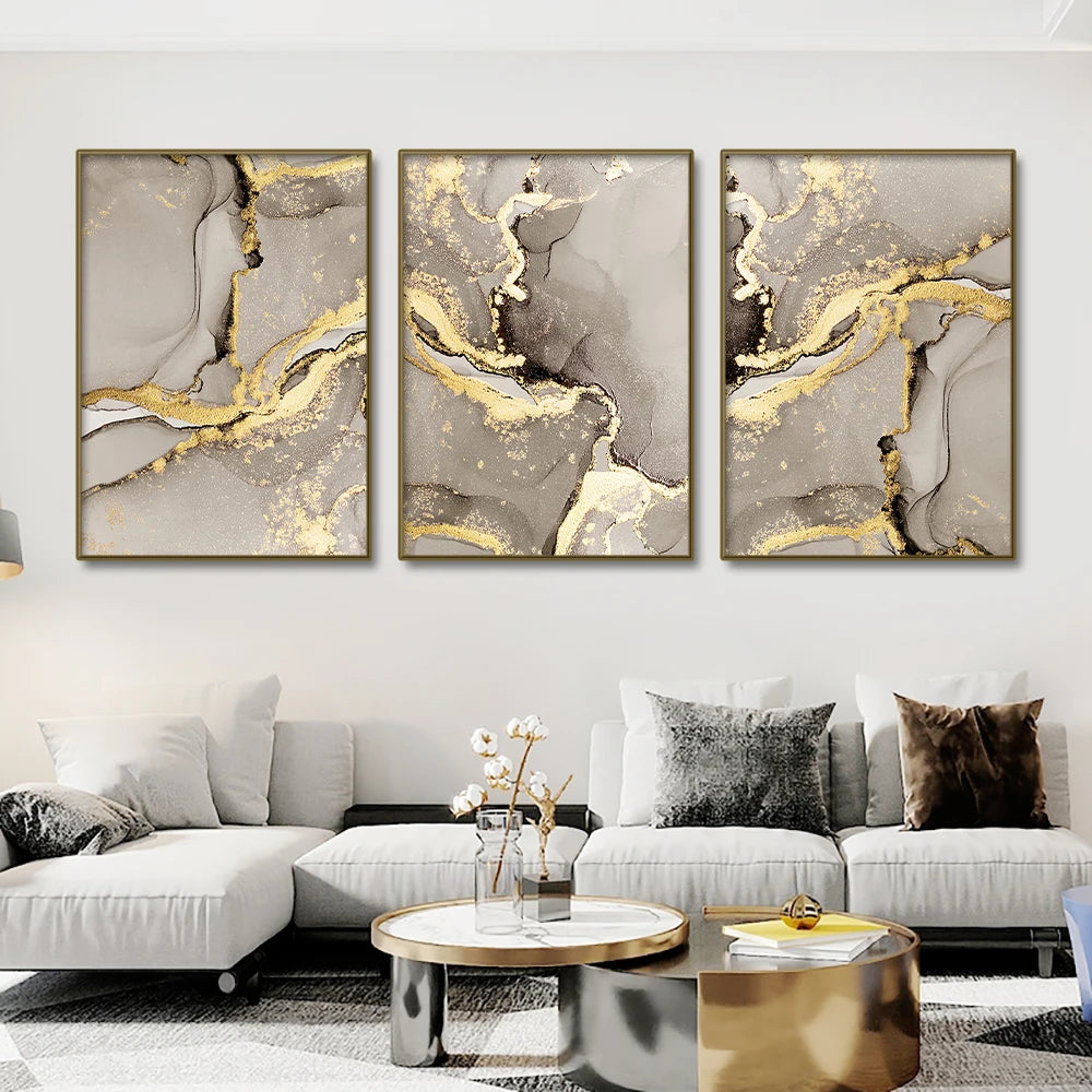 Marble Gold Abstract Canvas