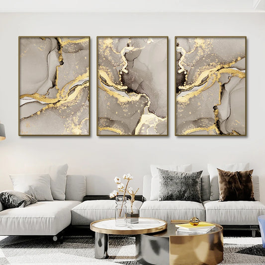 Marble Gold Abstract Canvas