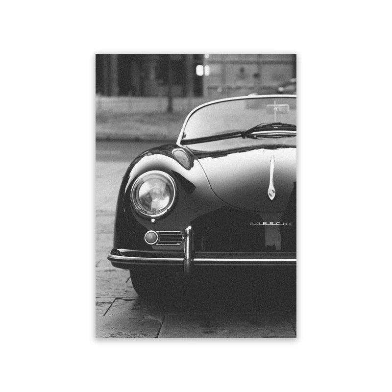 Black White Porsche Canvas