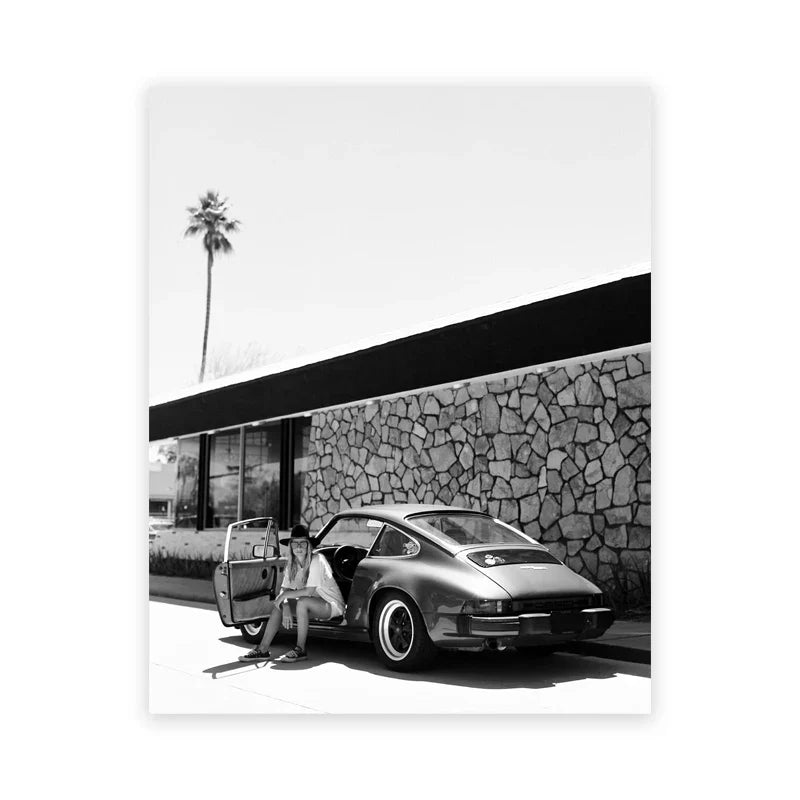 Black White Porsche Canvas