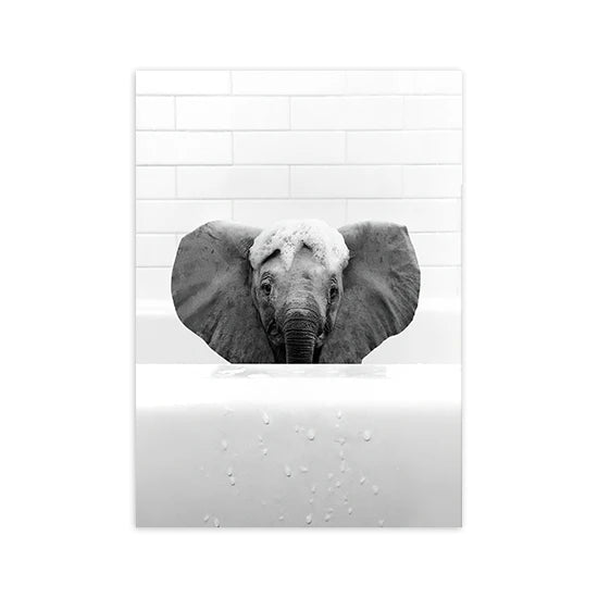 Animals In Tub Canvas