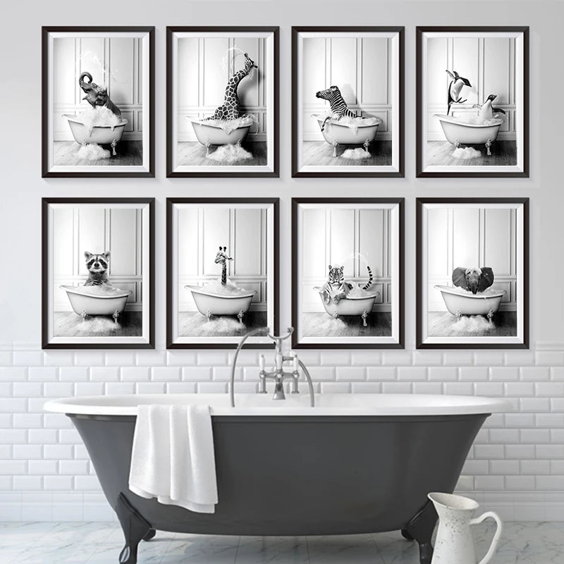 Animals In Tub Canvas