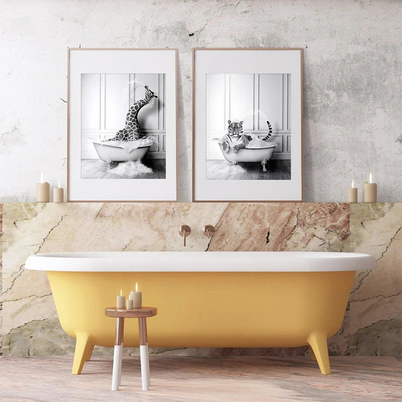 Animals In Tub Canvas