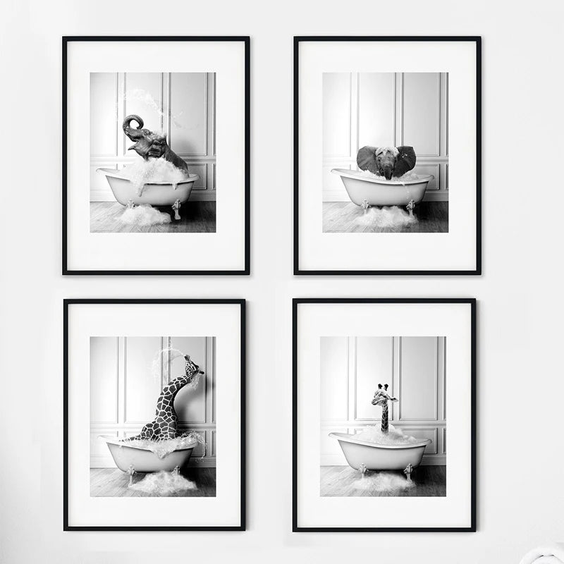 Animals In Tub Canvas