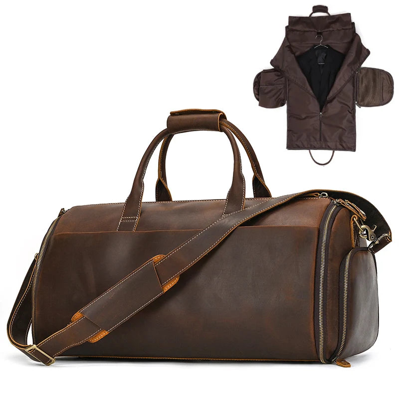 Leather Folding Duffel Bag