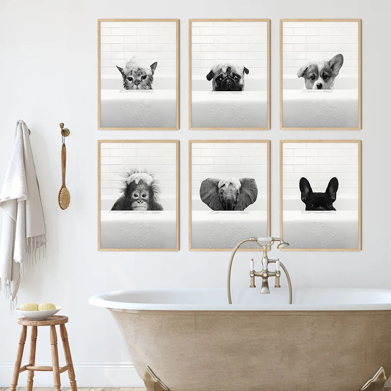 Animals In Tub Canvas