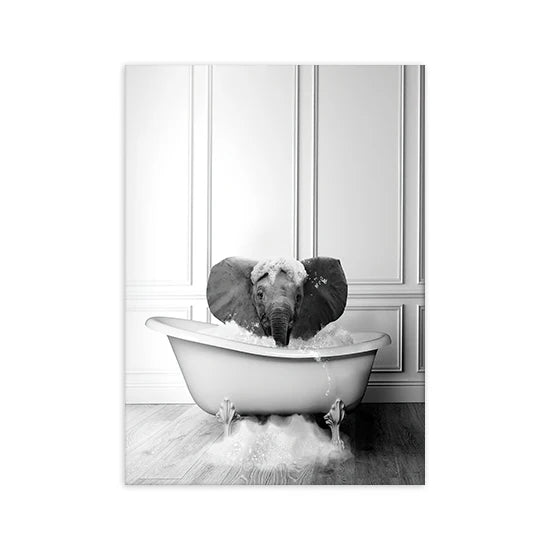 Animals In Tub Canvas