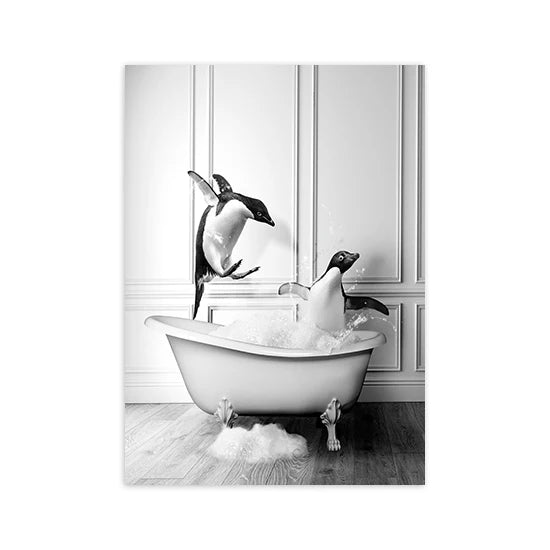 Animals In Tub Canvas