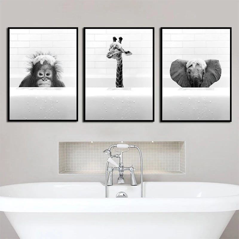 Animals In Tub Canvas