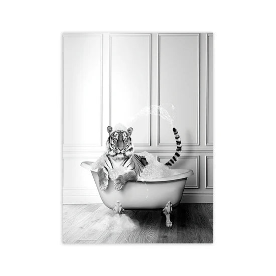 Animals In Tub Canvas