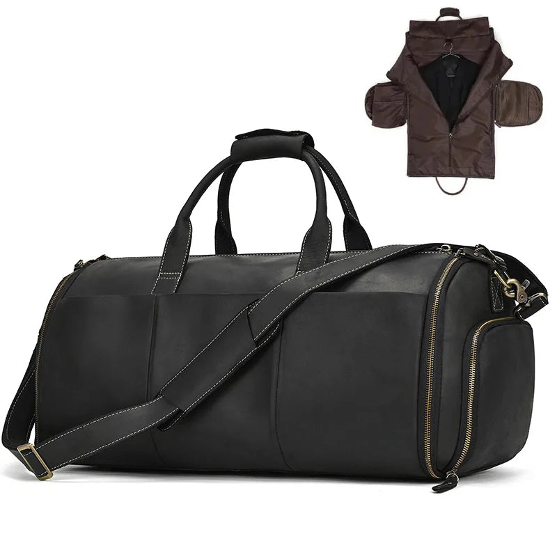 Leather Folding Duffel Bag