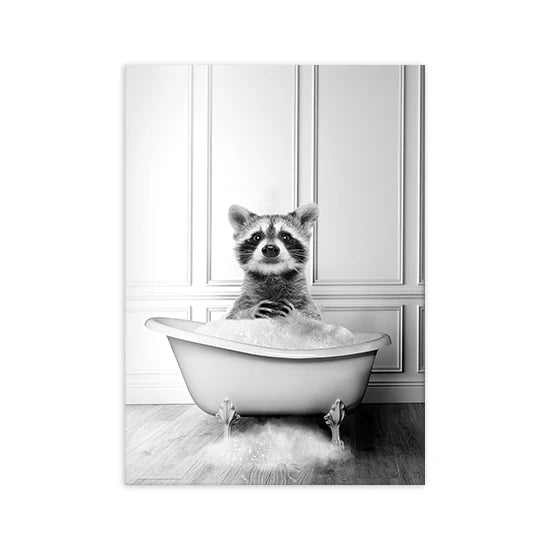 Animals In Tub Canvas