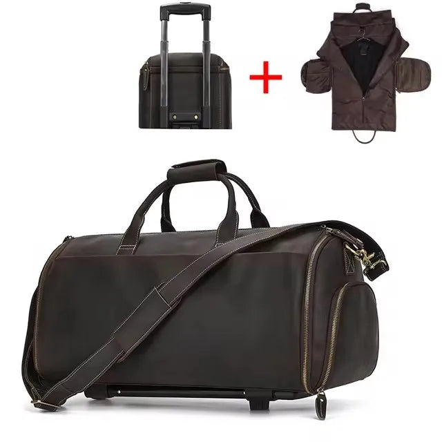 Leather Folding Duffel Bag