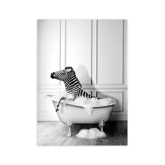 Animals In Tub Canvas