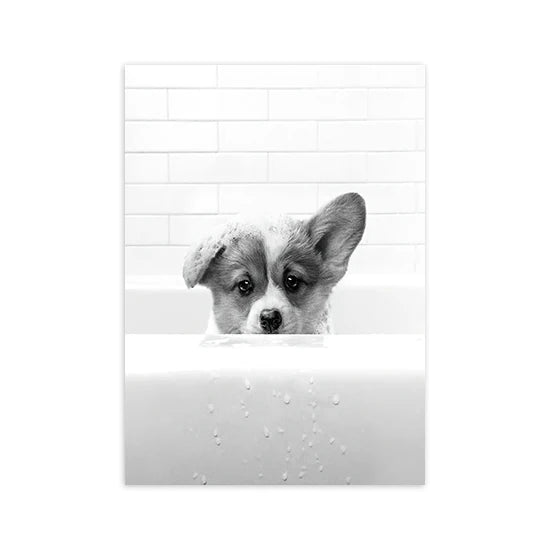 Animals In Tub Canvas