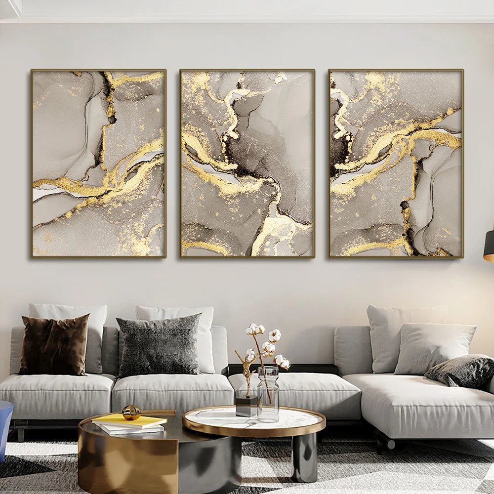 Marble Gold Abstract Canvas