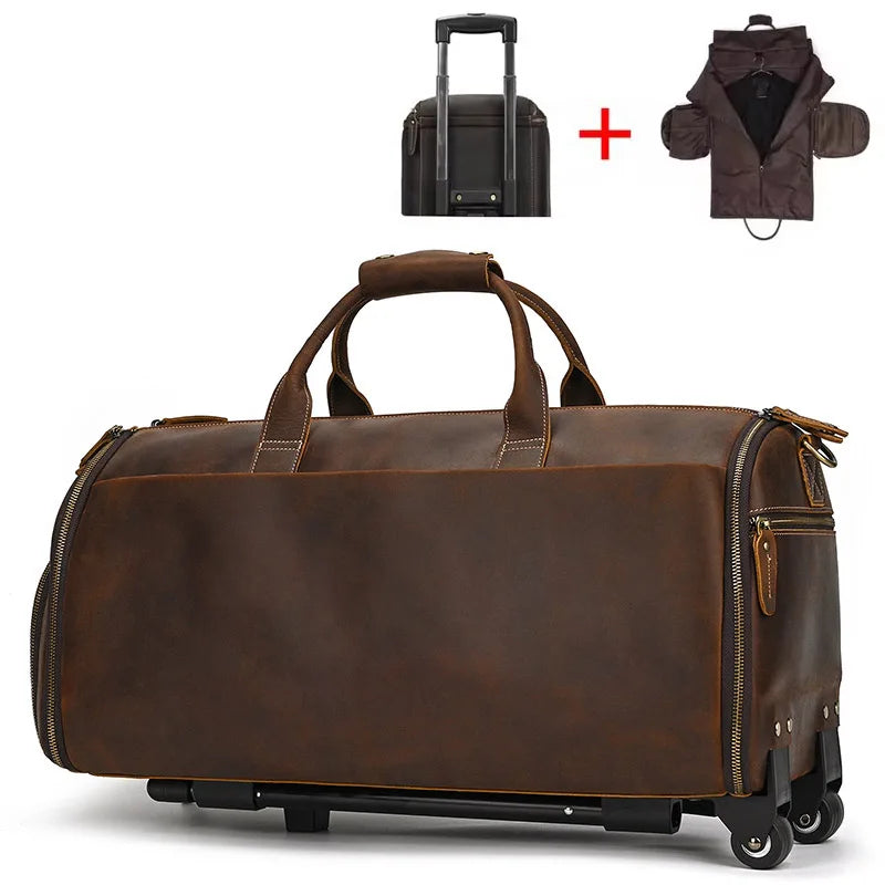 Leather Folding Duffel Bag