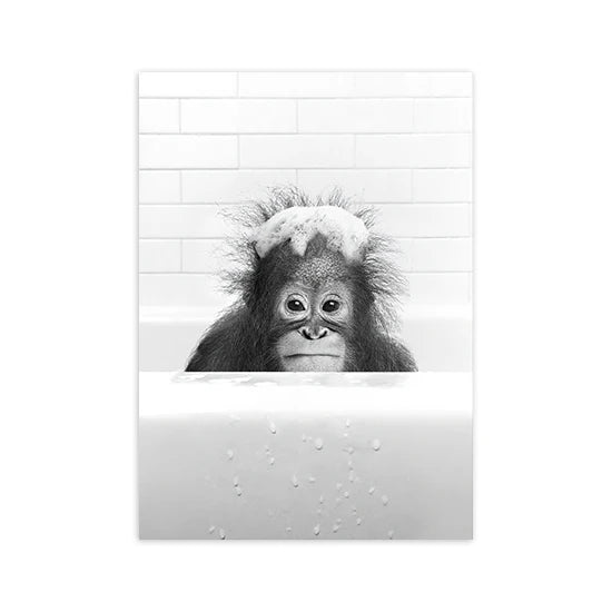 Animals In Tub Canvas